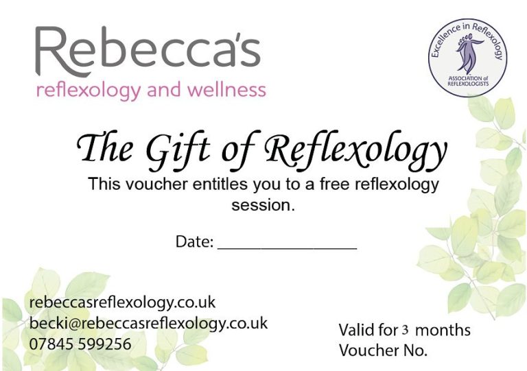 Image of gift voucher for Rebecca's Reflexology and Wellness